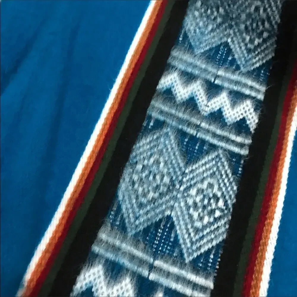 Aztec Tribal‎ Southwest Western Woven Fringe Saddle Blanket Poncho Women’s OS